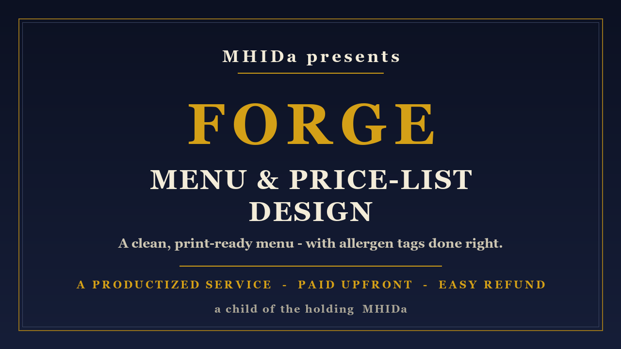 MENU & PRICE-LIST DESIGN cover
