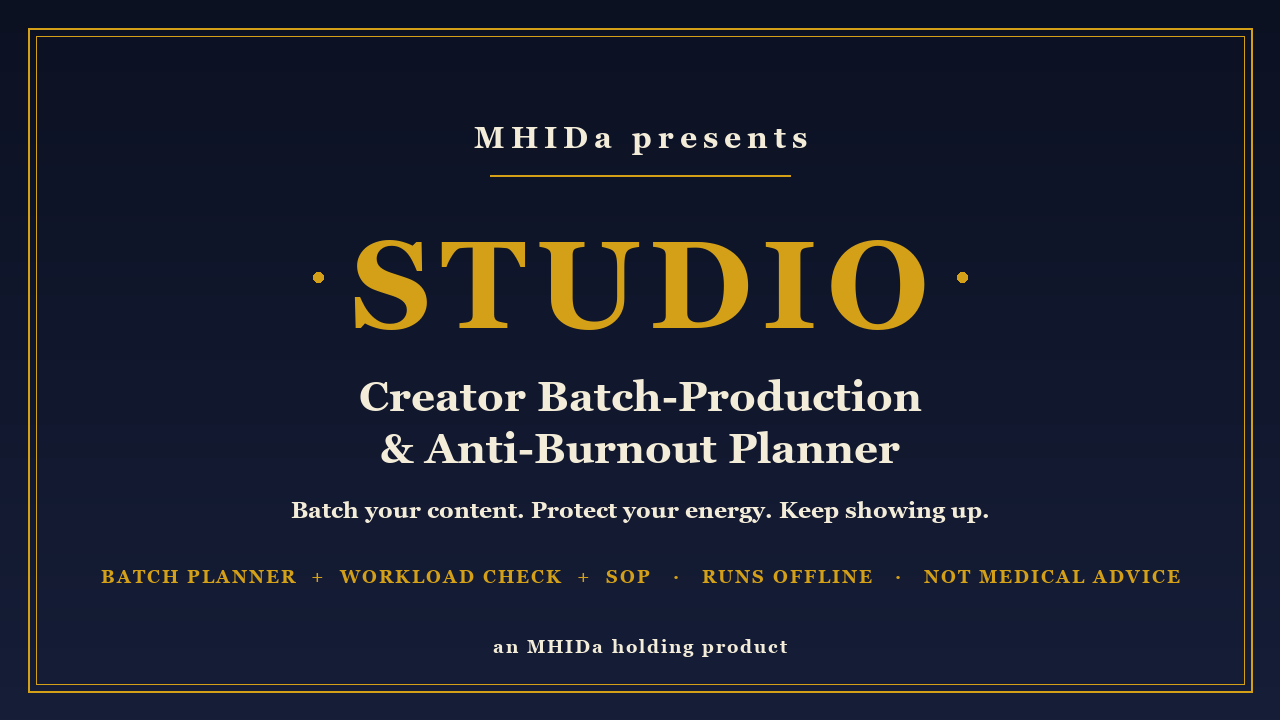 Creator Batch-Production & Anti-Burnout Planner cover