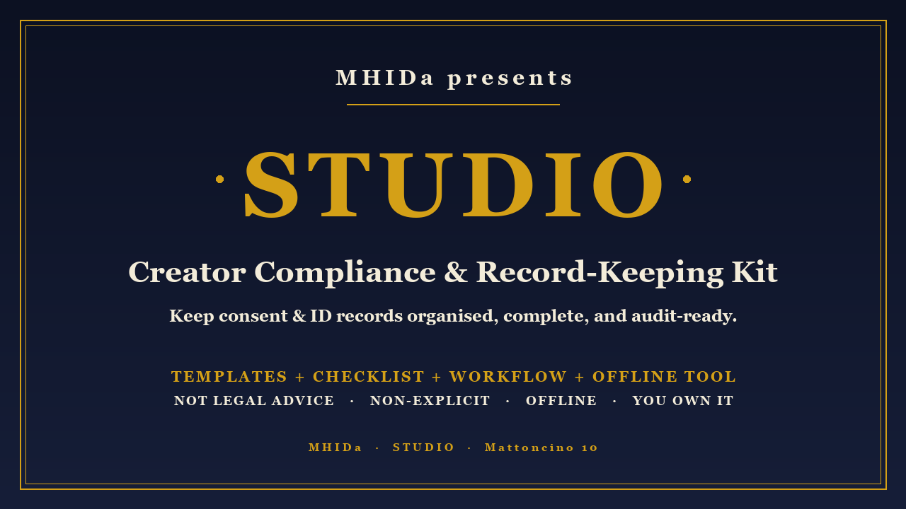CREATOR COMPLIANCE & RECORD-KEEPING KIT cover